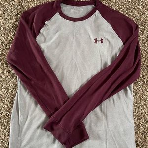 Gray/maroon long sleeve shirt